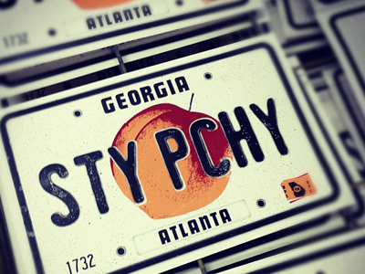 STAY PEACHY atlanta georgia license plate print screen print