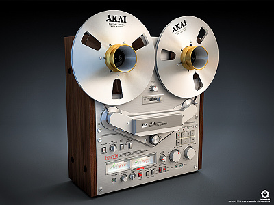 AKAI GX 646 3d akai audio dangeruss illustration reel tape tapedeck