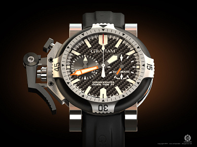 Graham Chronofighter Diver 3d illustration watch wristwatch