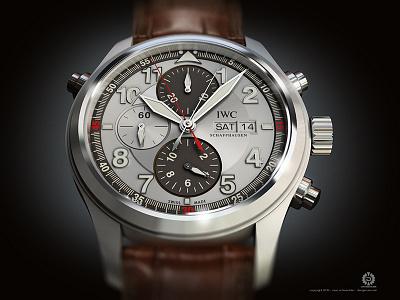 IWC Spitfire Doppelchronograph 3d illustration watch wristwatch