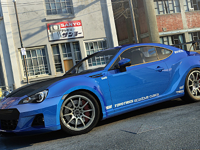 Subaru BRZ Widebody Custom 3d modeling blue car japan render subaru