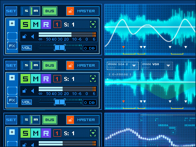 Sampler buttons digital interface ui waveform