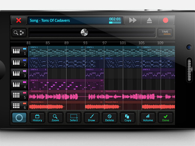 iWave Sequencer audio iphone ui