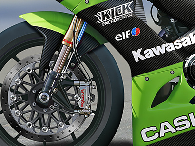 Kawasaki Detail 1 illustration motorcycle photoshop