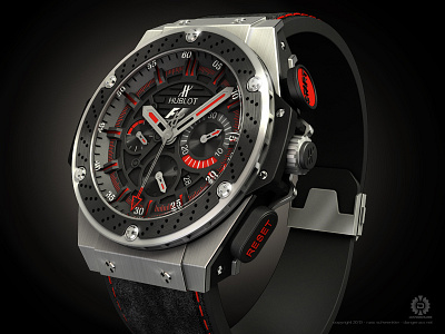 Hublot F1 King Power 3d design illustration product wristwatch
