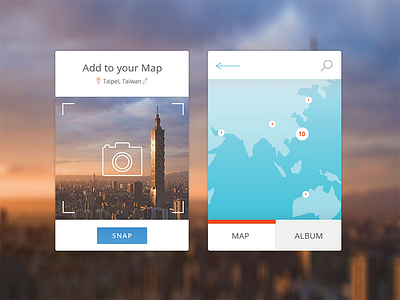 Map Widget app application clean flat icon layout map minimal ui user interface web widget