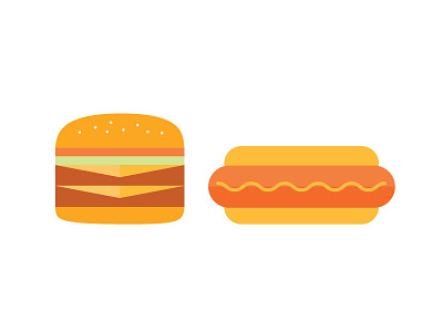 Burger & Hot Dog burger flat flat design food graphic hot dog icon illustration vector