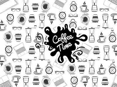 coffe time 01 art branding desaingrafis design flat icon illustration ui vector