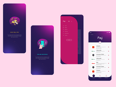 Bill pay, Booking & Recharge mobile application Ui