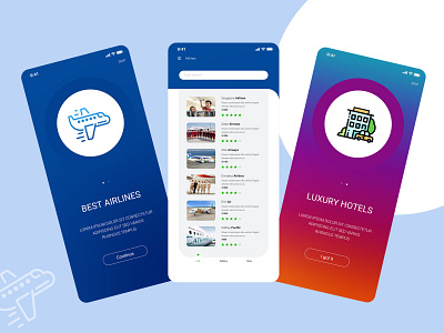 Airlines & Hotels Booking App mobile app design travel booking app ui ux design uidesign