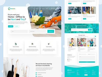 Cleaning Services Website Landing page Design clean clean ui cleaning cleaning company cleaning service cleaning services agency design landing page design psd template trend design 2020 ui web web app web design website website design