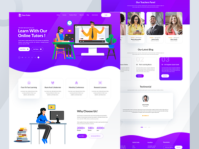 Tutor Finder Website Landing Page Design design landing page design online onlineclass onlineexam onlinetutor psd template rebranding trend design 2020 tutor tutorfinder tutoring ui ux web app web design website website design