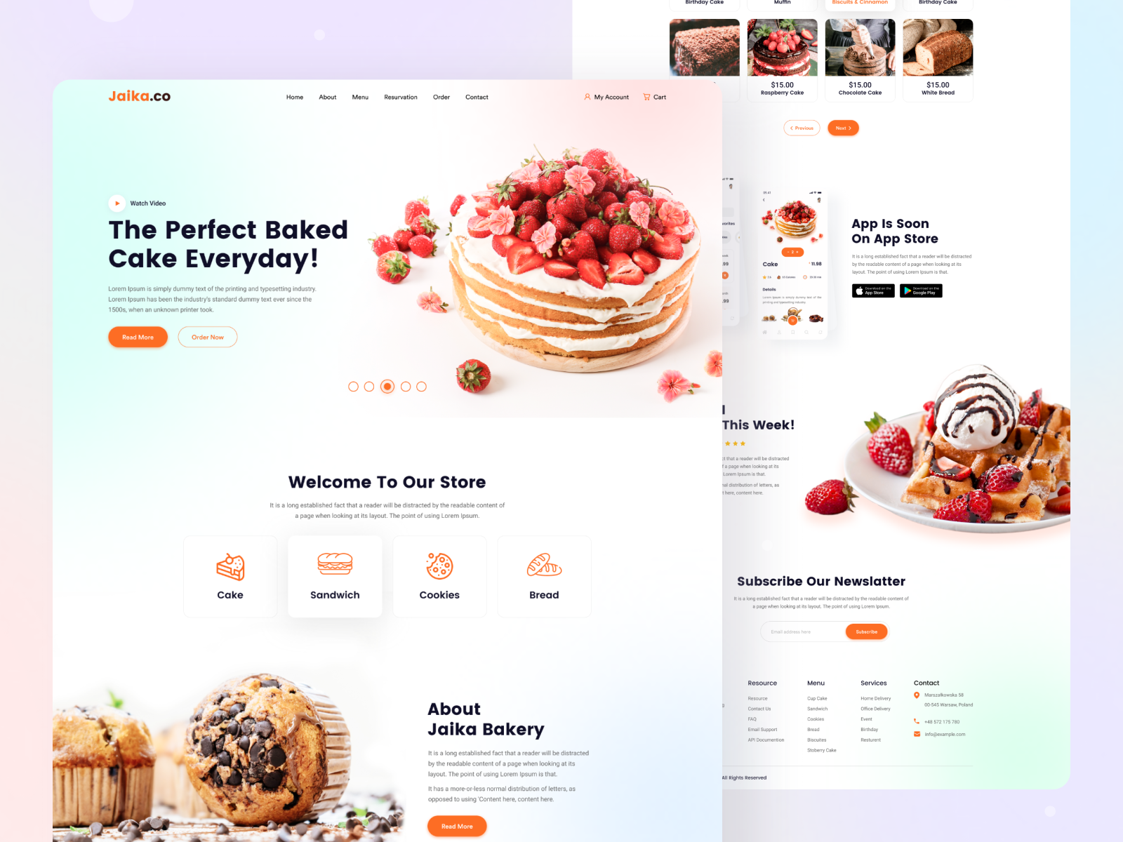 Cake shop website design | Food web design, WordPress website design, Food website  design
