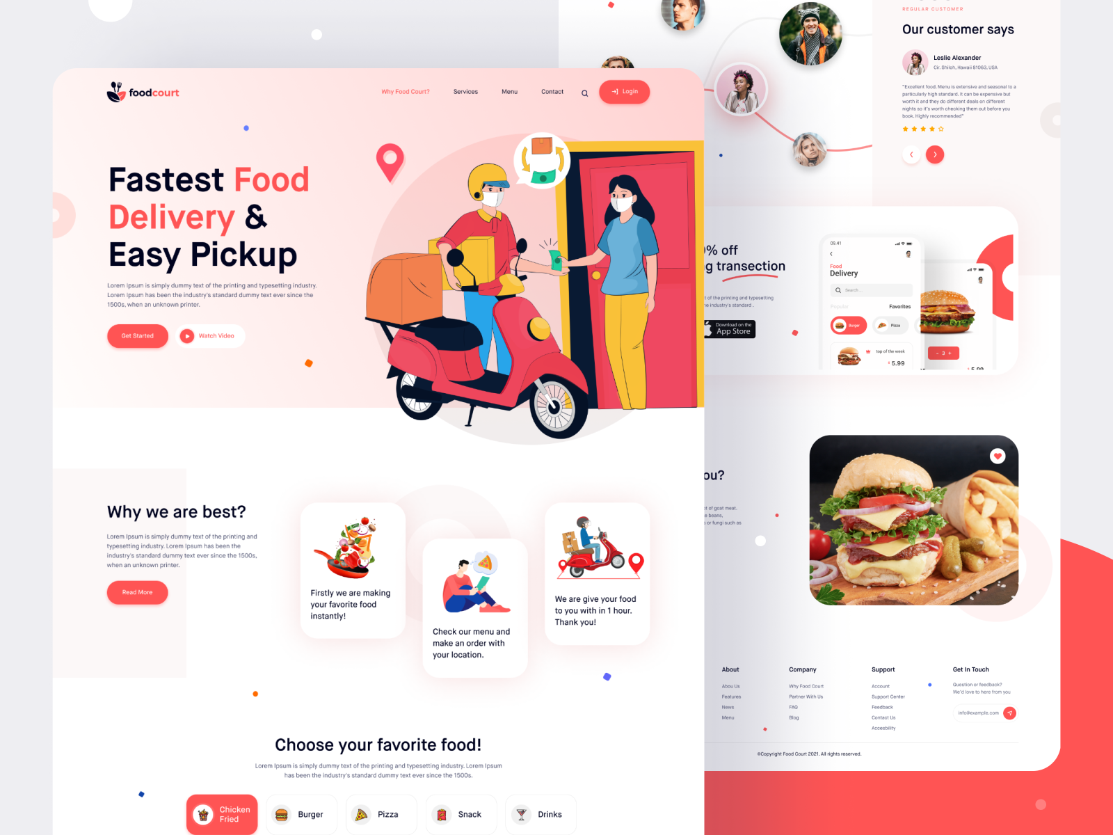 Food Court - Food Delivery Website Landing Page Design by Ripon Pal 🔥 ...