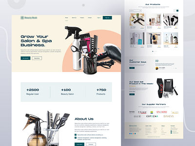 Beauty Salon Product Supplier Landing Page Design