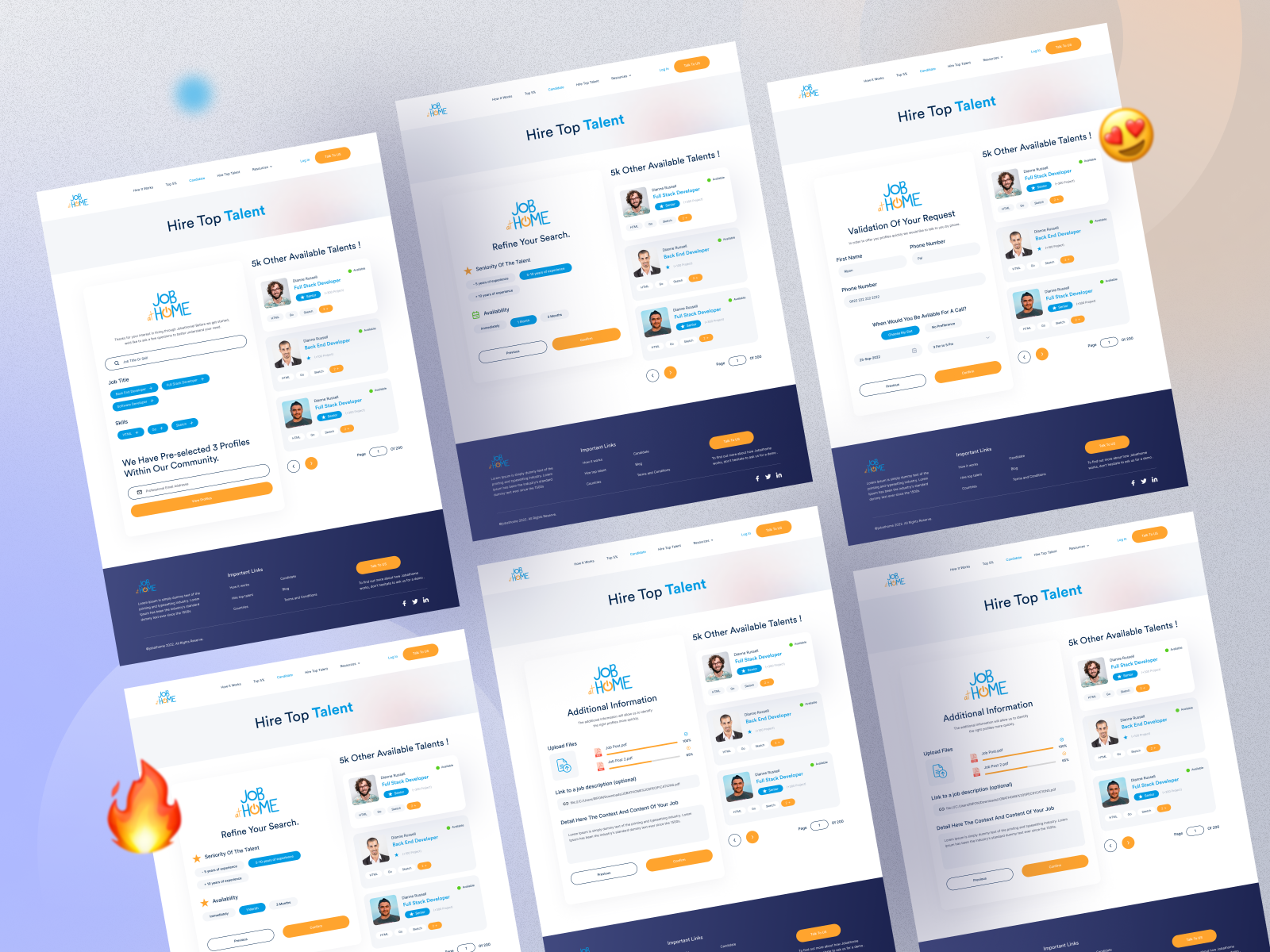 Job At Home Hiring Process Pages Design by Ripon Pal 🔥 on Dribbble