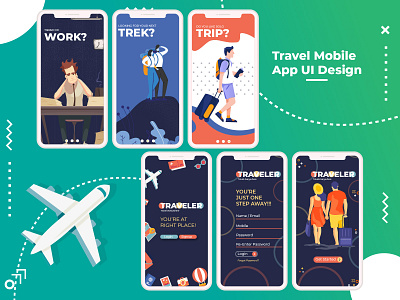 Travel Mobile App UI Design application branding graphicdesign illustration minimal mobileapp mobileappdesign ui ui ux uidesign user interface userinterfacedesign uxdesign vector visual design