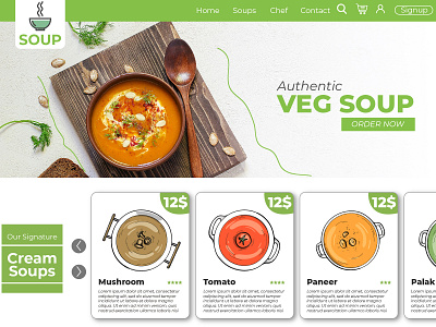 Soup Restaurant Landing Page design ecommerce shop illustration landingpagedesign minimalistdesign online store restaurant souprestaurant ui uiux visual design webdesign webdesigner website websitedesigner