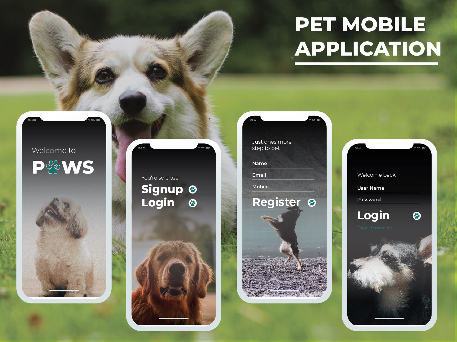 Pet mobile. App UI.