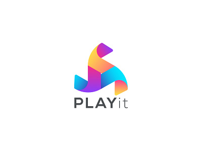 PLAYit - logo design abstract abstract art abstract logo app app icon art brand identity branding branding concept creative lettering logodesign logotype play playbutton playit