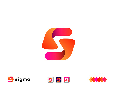 sigma - logo design (modern logo design) abstract app app icon art branding branding design colorful logo creative flat gradient gradient color illustration lettering logodesign minimal monogram s logo mark sigma vector