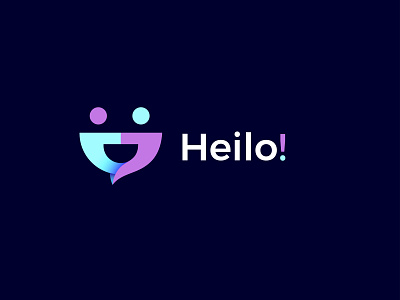 Heilo! - conversational logo app icon brand identity branding branding design creative flat heilo logo illustration lettering logo logoclub logoconcept logodesign logodesigner logotype modern modern logo