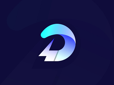 D Letter with volt - logo design