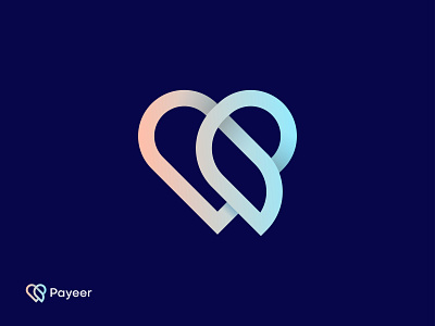 Heart with p letter abstract app icon branding branding design creative heart logo illustration lettering logodesign logotype modern logo p letter logo vector