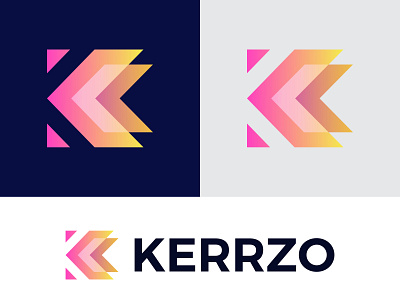 kerrzo - logo design app icon brand brand identity branding branding design creative flat gradient logo identity illustration k concept k letter k logo k monogram lettering logodesign minimal mobile