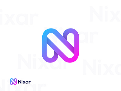 N letter mark - Nixar logo design brand brand identity branding branding design clean creative gradient lettering logo logo deisgn logo design branding logos logotype modern modern logo tech technology