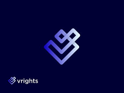 Vrights - logo design app icon brand identity branding check checkbox creative gradient identity lettering logodesign minimalistic modern modern logo right v letter vcheck victoria vmark vrights