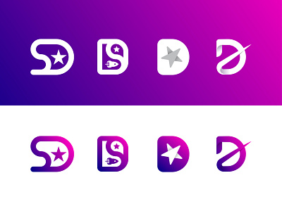 DeepSpace - D letter with space elements - logo design! brand branding d letter gradient logo logo space universe