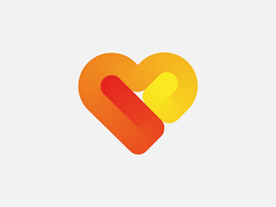 Heart 3d app icon branding creative love gradient love heart love medical modern