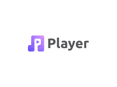 p letter play mark with music icon combination app icon brand identity branding music icon p letter play play app icon play logo play mark
