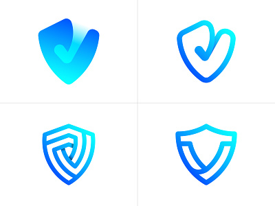 Shield logo exploration, technology, branding, checkmark