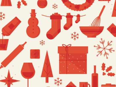 Christmas card christmas illustration kitchen surfing kitchensurfing present red snowman stocking wine glass wreath