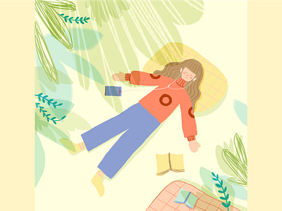 Be Happier book cover character girl happier happy illustration relax sleep