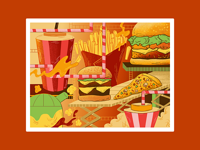Fast Food Nation art artwork fast food illustration