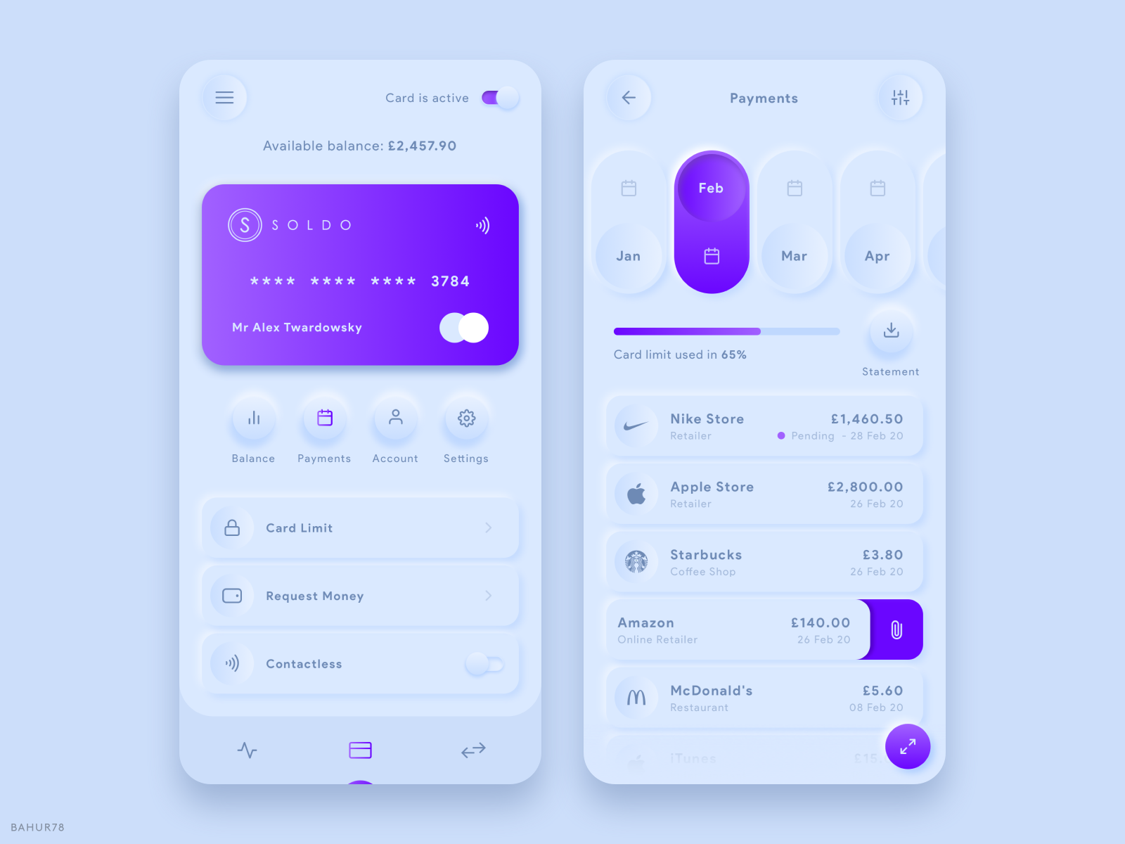 Soldo - Fintech App by BAHUR78 on Dribbble