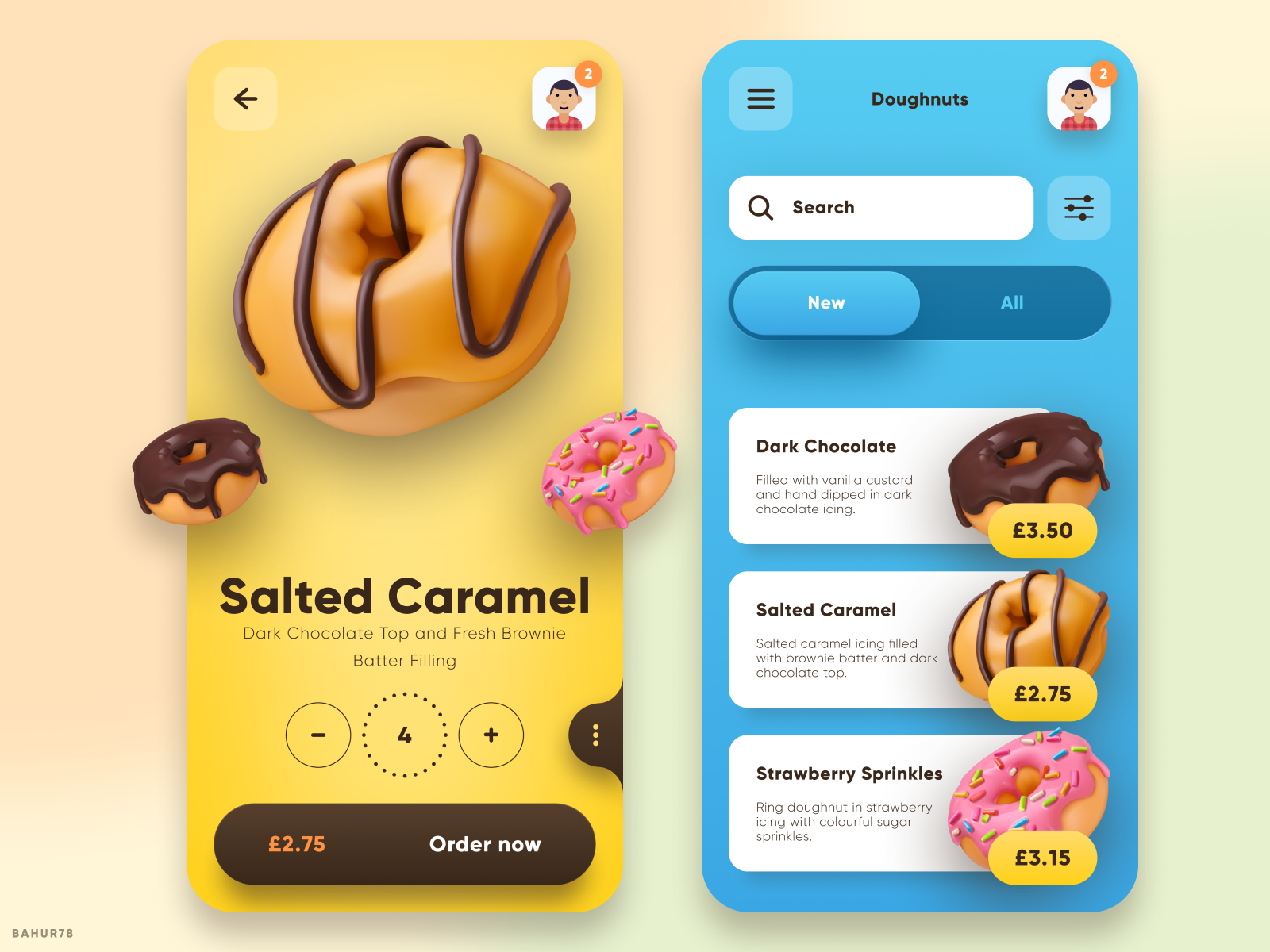 Donut - Mobile App by BAHUR78 on Dribbble