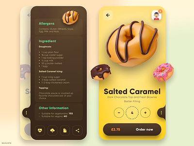 Donut - Mobile App android android app app app design clean ui colors donuts figma food food app illustrations ios ios app product design recipe retail app ui ui design ux uxui