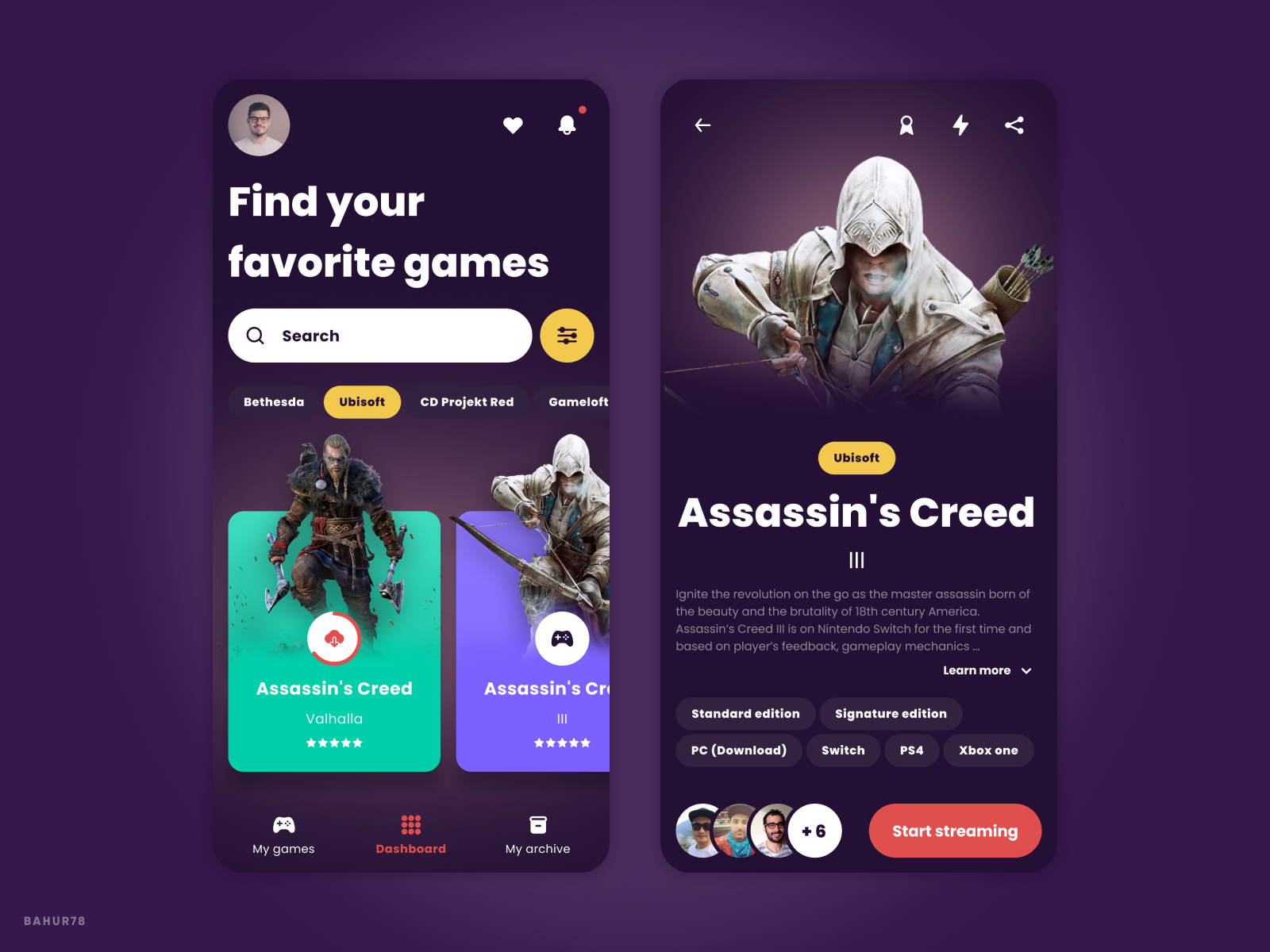 Game Center - Mobile App by BAHUR78 on Dribbble
