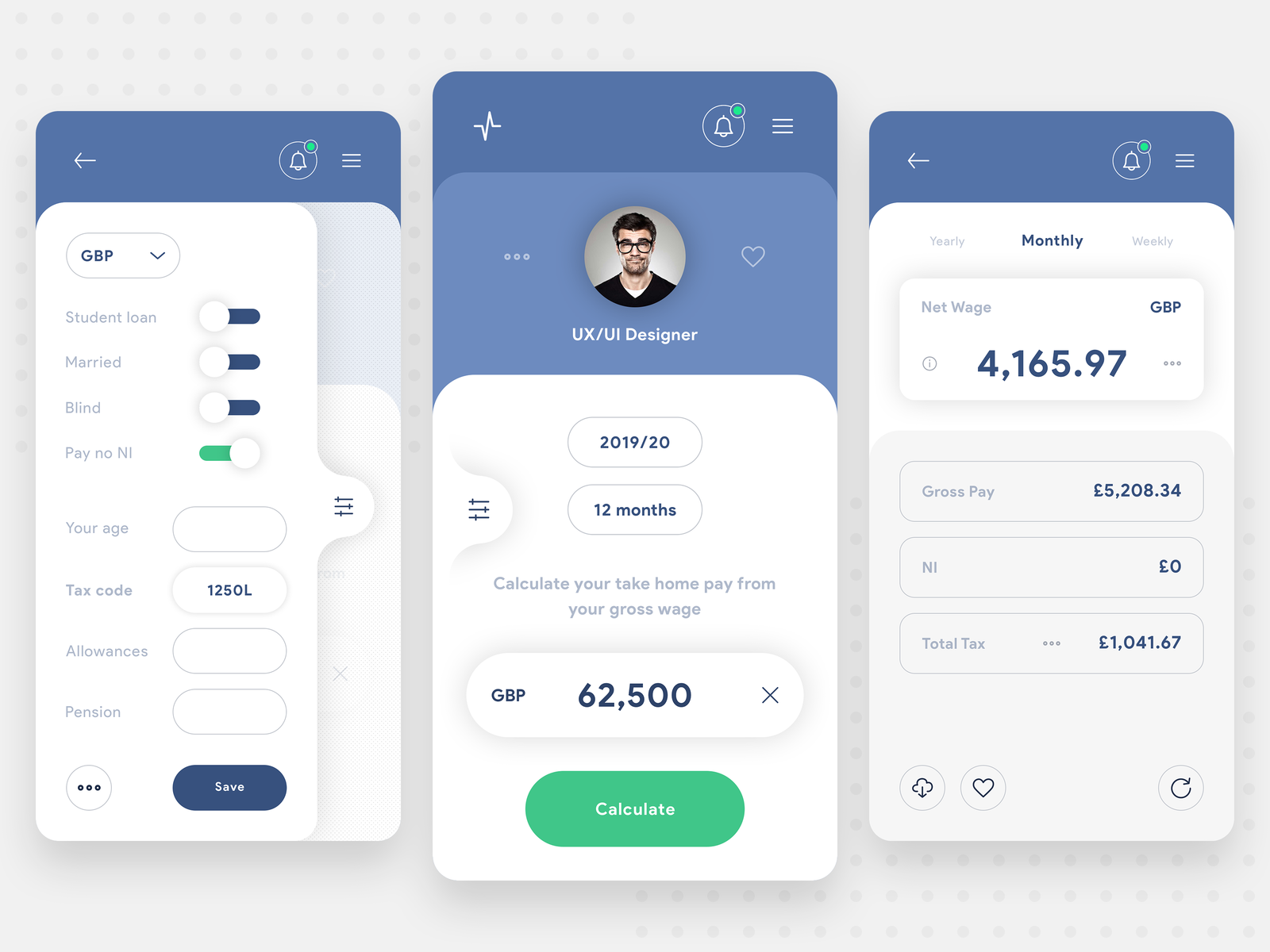 Income Tax Calculator App - Concept by BAHUR78 on Dribbble