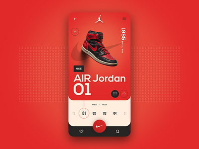 Nike Air Jordan | Trainers App - Concept air android app app concept app design bahur78 footwear ios app jordan nike red retro sneakers snkrs ui ui design uiux user center design user interface userinterface ux