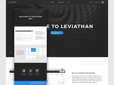 LeviathanFM - Website bahur78 broker dark ui desktop app desktop design ecommerce fintech home page landing page money page redesign ui design unsplash ux ui design website