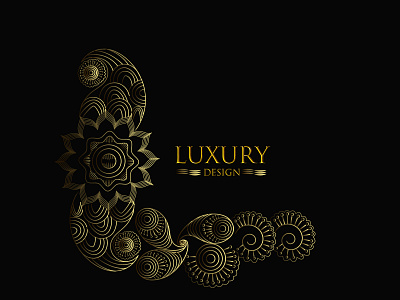 Luxurious Decorative Golden Design of Vintage Greeting Card