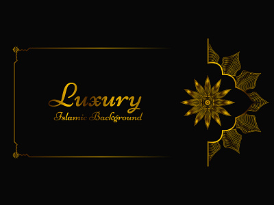 Luxury islamic background of geometrical decorative golden color