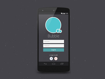 Bubble- Sign In app screen interaction login