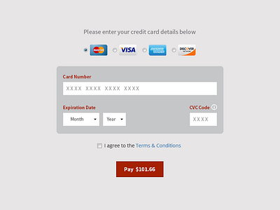 Payments Page credit card payment payments page