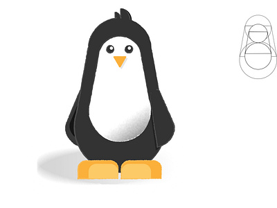Penguin with simple shapes
